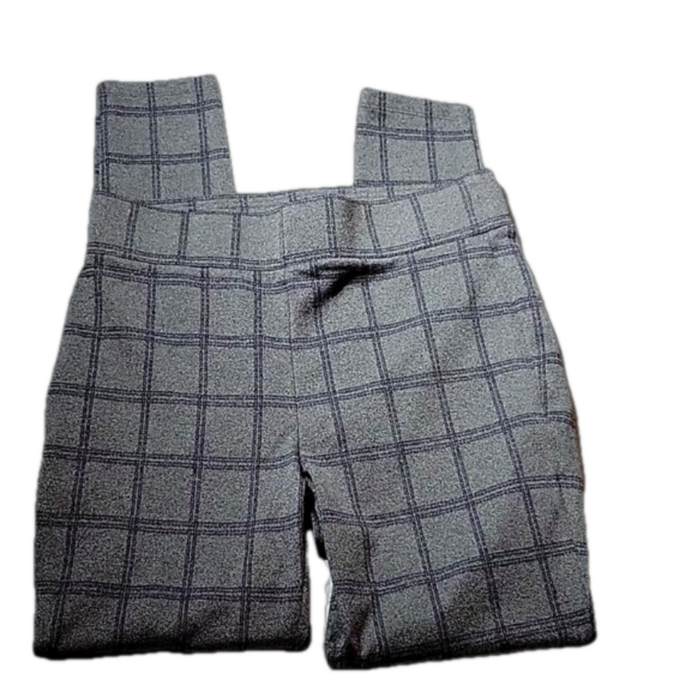 LOFT Gray Navy Blue Plaid Ankle Pants Slim Fit Size Small Mint Condition